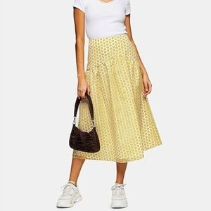 Topshop Daisy Organza Midi Skirt